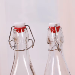 Wholesale Airtight Clip Top Drinking Bulk Transparent Glass Bottles for Juice Milk