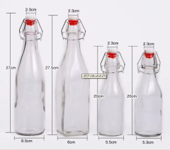 Customized Sealed Square Shape or Round Shape Beverage Glass Bottles with Buckle