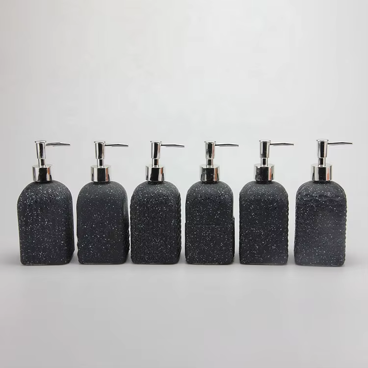 OEM ODM Accepted Wholesale Embossing Hand Sanitizer Glass Bottle with Color and Pump
