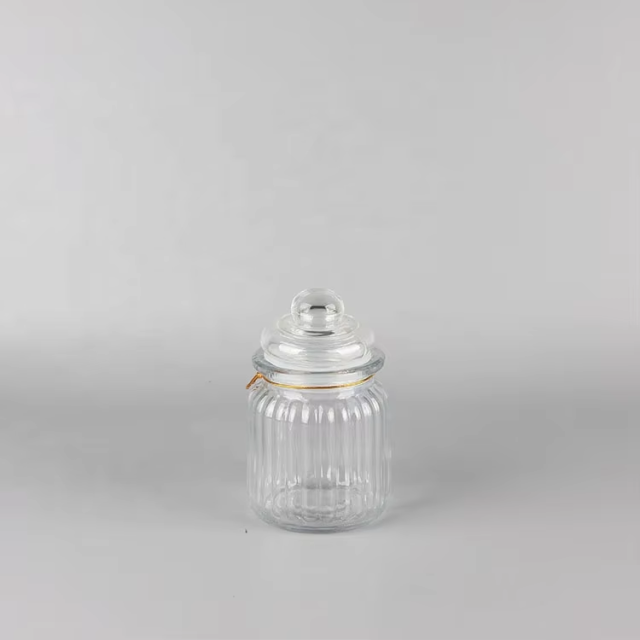 China Factory Price Sealed Glass Lid Clear Round Glass Container for Food Storage