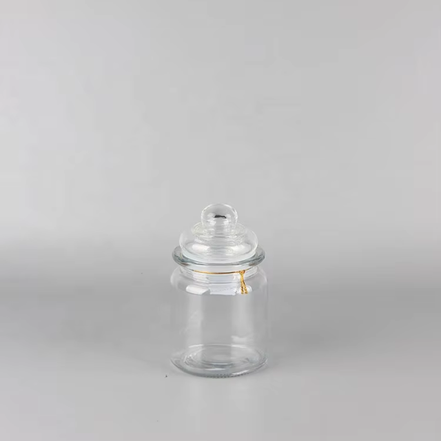 China Factory Price Sealed Glass Lid Clear Round Glass Container for Food Storage