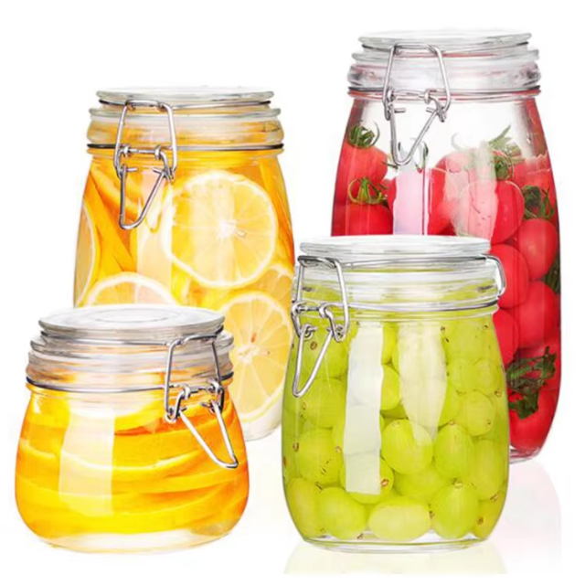Hot Sale Waste High Borosilicate Glass Airtight Suction Lid Glass Jar for 300ml