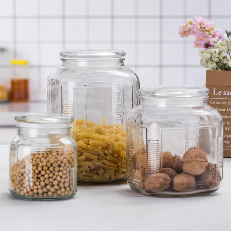 Hot Selling Factory Price Sealed Glass Lid Glass Storage Jars for Cereal Coffee Bins 3300ml