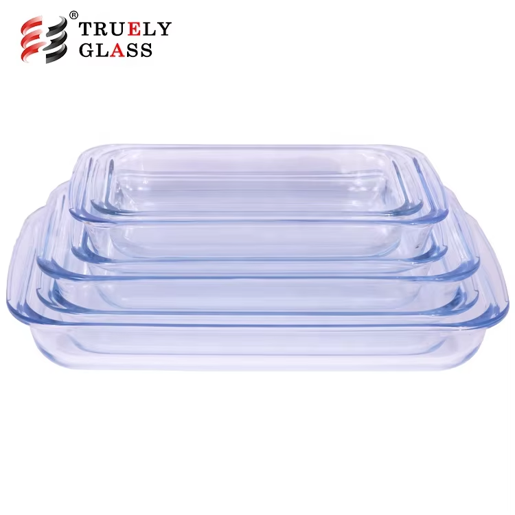 Rectangle High Borosilicate Glass Bakeware Baking Sheet microwave oven baking tray