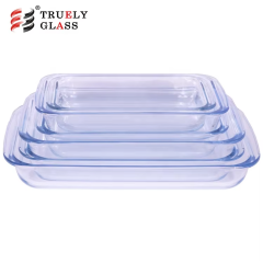 Rectangle High Borosilicate Glass Bakeware Baking Sheet microwave oven baking tray