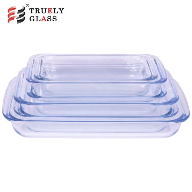 Rectangle High Borosilicate Glass Bakeware Baking Sheet microwave oven baking tray