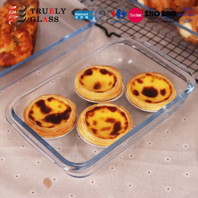Rectangle High Borosilicate Glass Bakeware Baking Sheet microwave oven baking tray