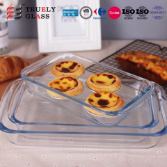Rectangle High Borosilicate Glass Bakeware Baking Sheet microwave oven baking tray