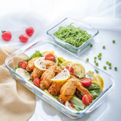 Housewares High Borosilicate Glass Cake Round Oven Pizza Baking Tray Set