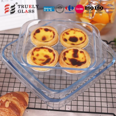 Housewares High Borosilicate Glass Cake Round Oven Pizza Baking Tray Set