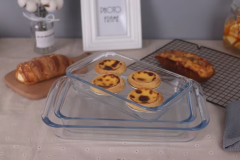 Housewares High Borosilicate Glass Cake Round Oven Pizza Baking Tray Set