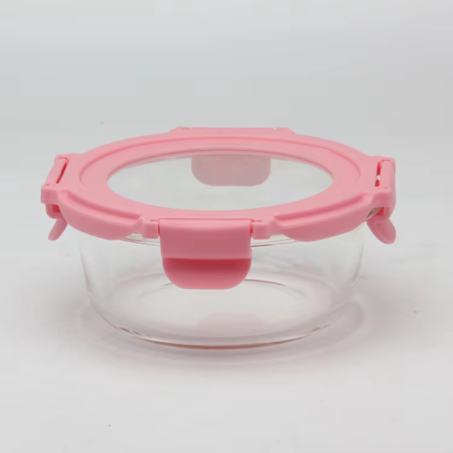 Factory supply finedine airtight clear glass container with plastic lid