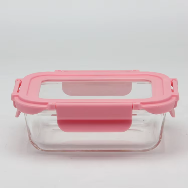 Factory supply finedine airtight clear glass container with plastic lid