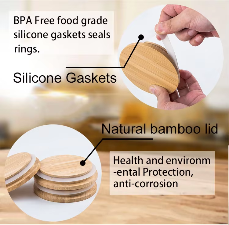Wholesale 250ml 300ml 550ml borosilicate glass storage jar with bamboo lid for tube shaped