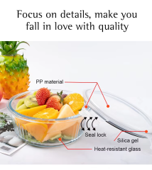 Fair price new glass food lunch box with divider container mini rect. 130 ml baby storage supply