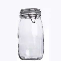Hot Sale Waste High Borosilicate GlassWide Mouth Mason Jars With Hinged Lids For Kitchen