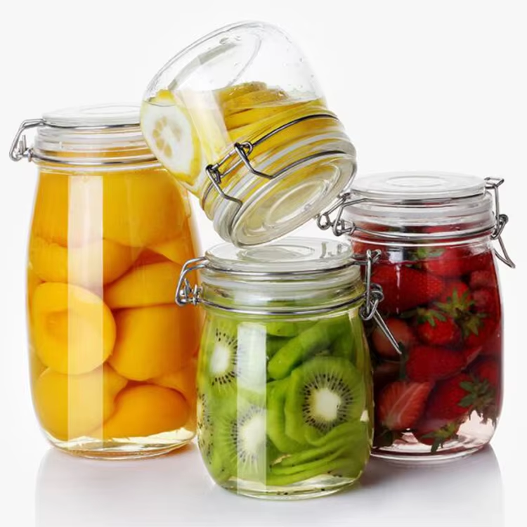 Hot Sale Waste High Borosilicate Glass Airtight Suction Lid Glass Jar for 300ml