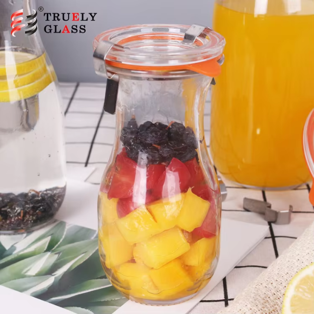 Professional factory smoothie jar small round glass plastic canister High quality and inexpensive