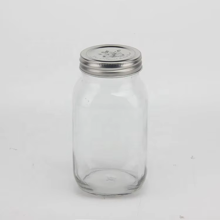 Various Specifications High Quality Sealed Metal Lid Clear Glass Storage Jars for Jam Caviar