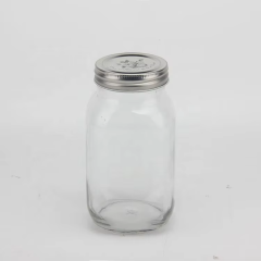 Various Specifications High Quality Sealed Metal Lid Clear Glass Storage Jars for Jam Caviar