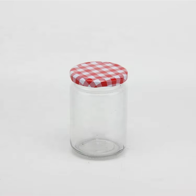 Different Size Hot Selling 500ml Clear Glass Storage Jars for Food Caviar with Screw Metal Lid