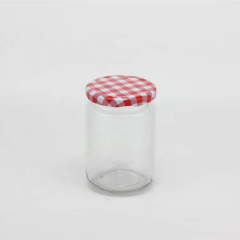 Different Size Hot Selling 500ml Clear Glass Storage Jars for Food Caviar with Screw Metal Lid