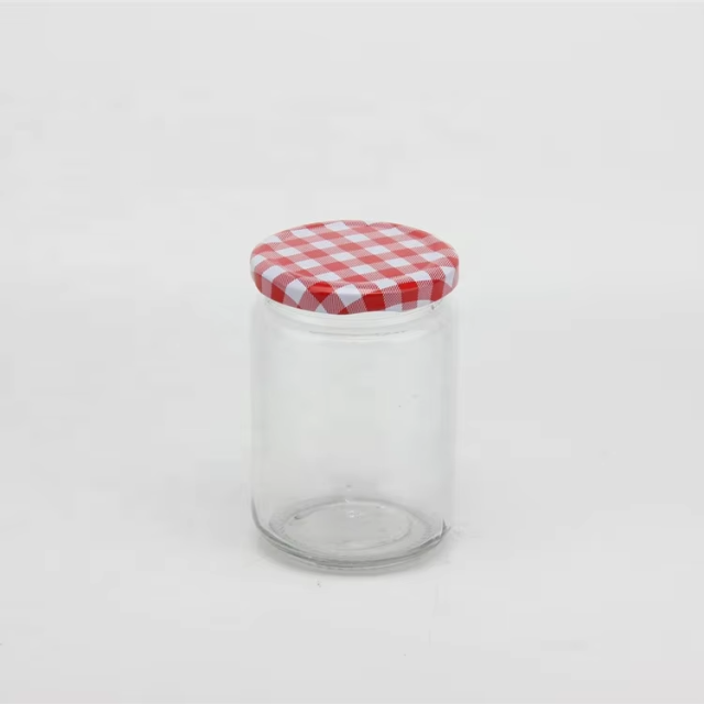 Different Size Hot Selling 500ml Clear Glass Storage Jars for Food Caviar with Screw Metal Lid