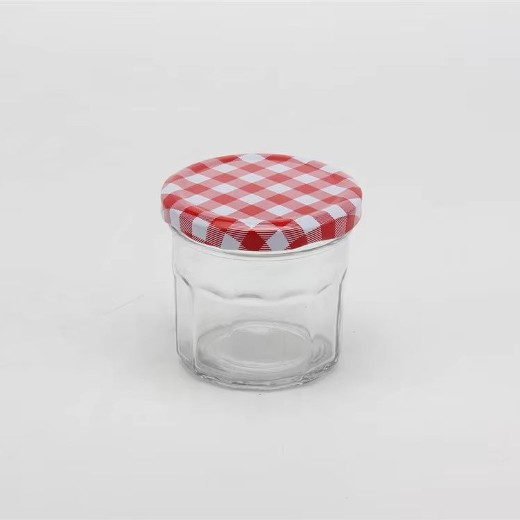 Different Size Hot Selling 500ml Clear Glass Storage Jars for Food Caviar with Screw Metal Lid