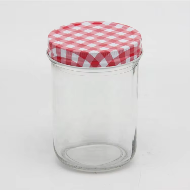 Different Size Hot Selling 500ml Clear Glass Storage Jars for Food Caviar with Screw Metal Lid