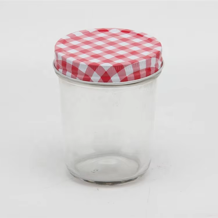Top selling Wholesale Kitchen Use 240ml Clear Glass Containers with Metal Lids for Food Storage