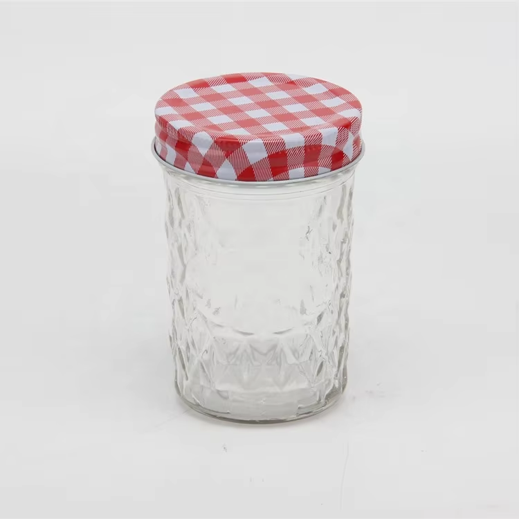 Customized Hot Selling Hermetic Cylinder Clear Glass Containers with Colorful Metal Lid for Storage Caviar