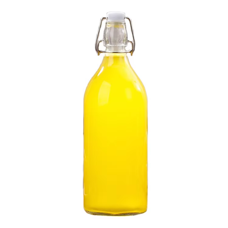 1000ml High Capacity Swing Top Clear Sealed Glass Storage Bottles for Beverage Drinks