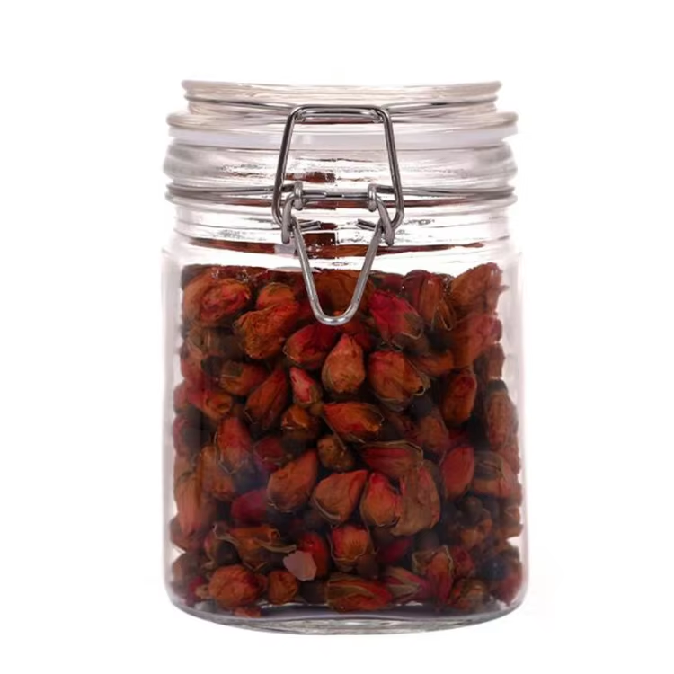 Factory supply food grade spout glass bottle storage jars with Gift Box