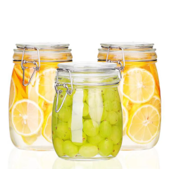 Factory supply food grade spout glass bottle storage jars with Gift Box