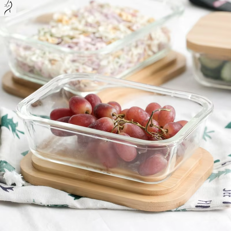 Eco friendly glass jars and food storage containers with bamboo lids