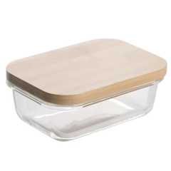 Eco friendly glass jars and food storage containers with bamboo lids