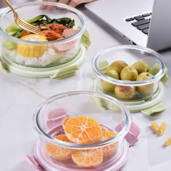 Eco Friendly Leak Proof Glass Meal Prep BPA Free Plastic Lid Storage Glass Bento Box Disposable