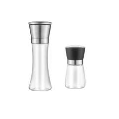 Wholesale 80ml premium stainless steel manual 2 in 1 salt and pepper grinder set