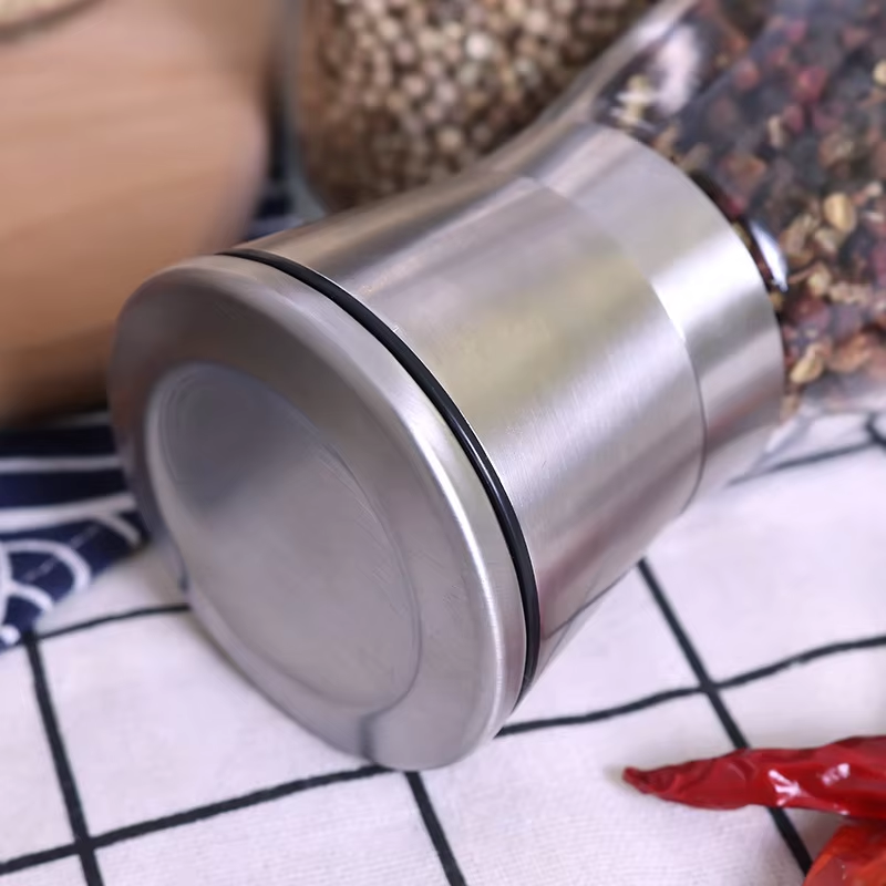 Wholesale 80ml premium stainless steel manual 2 in 1 salt and pepper grinder set