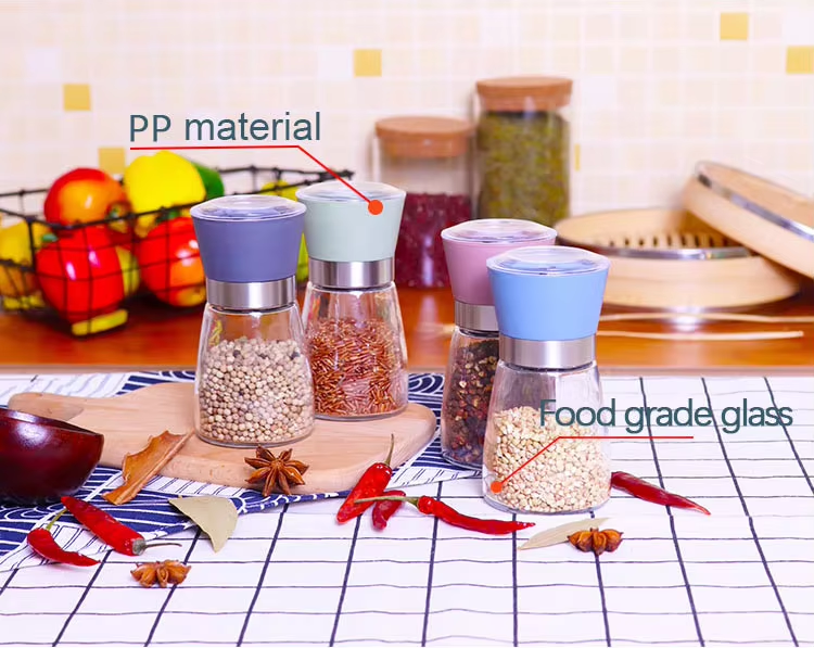 Wholesale 80ml premium stainless steel manual 2 in 1 salt and pepper grinder set