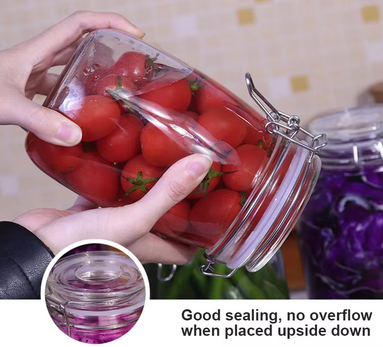 Heat proof kitchen containers large glass jars for food storage with lid