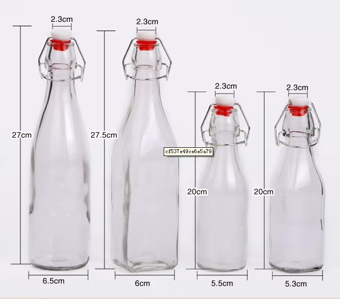 Wholesale 500ml 750ml flip swing top glass water bottle for juice