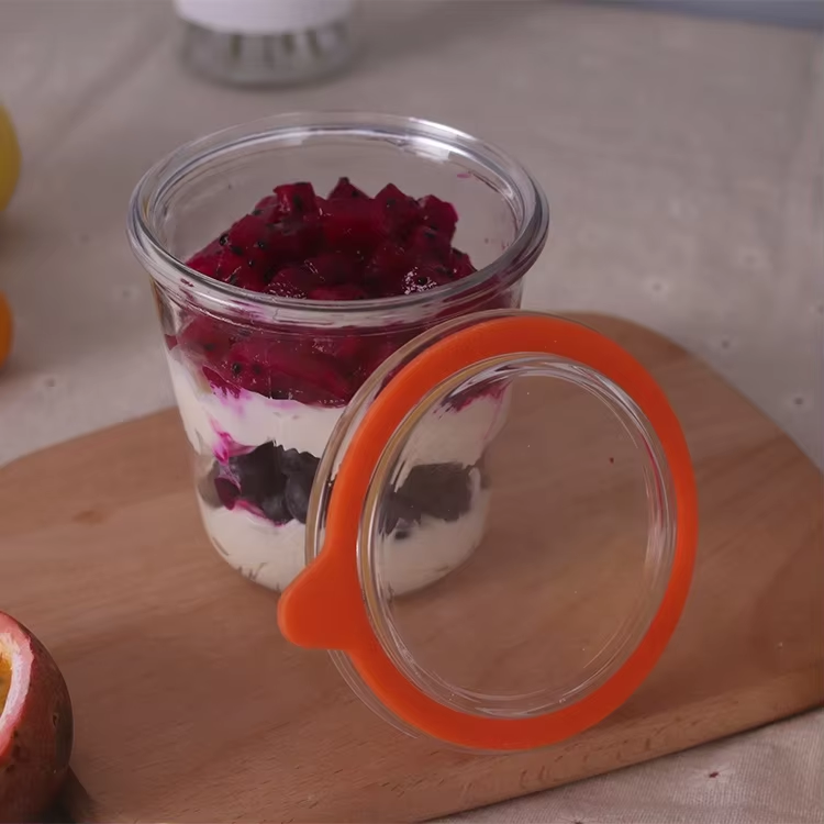 Wholesale 120ml 200ml 250ml 300ml 500ml home airtight glass jars for jam with lid