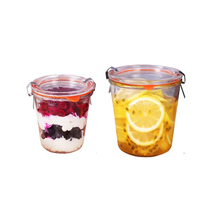 Wholesale 120ml 200ml 250ml 300ml 500ml home airtight glass jars for jam with lid