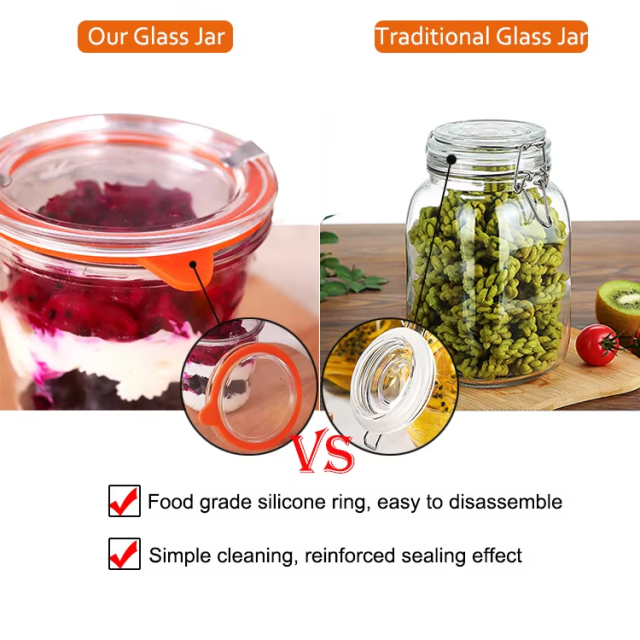 Wholesale 120ml 200ml 250ml 300ml 500ml home airtight glass jars for jam with lid