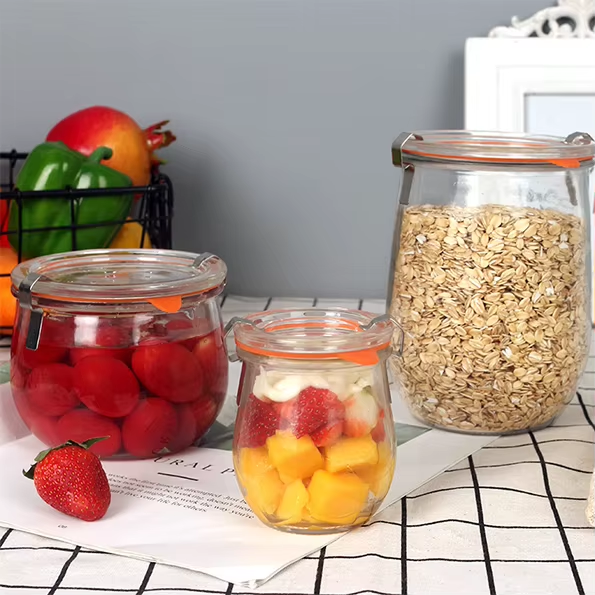 Wholesale 120ml 200ml 250ml 300ml 500ml home airtight glass jars for jam with lid