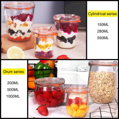 Wholesale 120ml 200ml 250ml 300ml 500ml home airtight glass jars for jam with lid