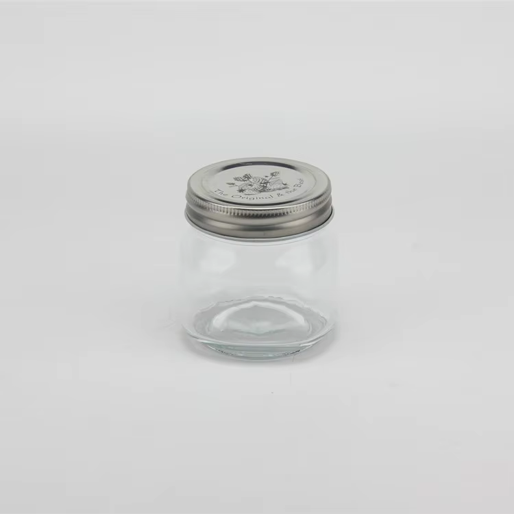 Airtight Food Container Custom Wide Mouth Jam Peanut Butter Glass Mason Jars with lid