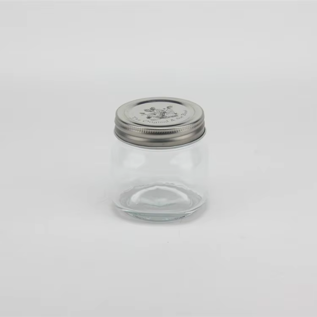 Airtight Food Container Custom Wide Mouth Jam Peanut Butter Glass Mason Jars with lid