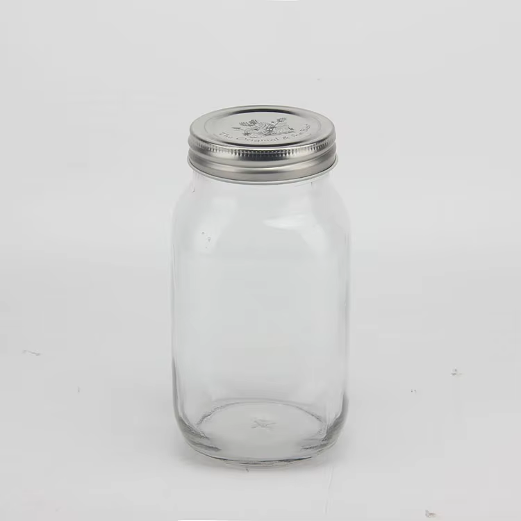 Airtight Food Container Custom Wide Mouth Jam Peanut Butter Glass Mason Jars with lid